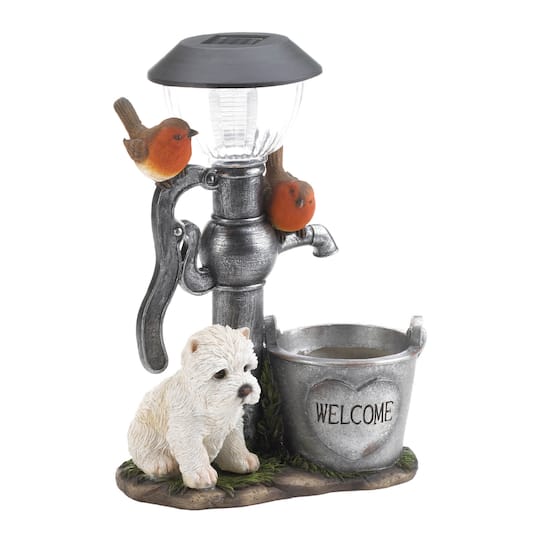 12" Little Pup & Water Pump Solar Light